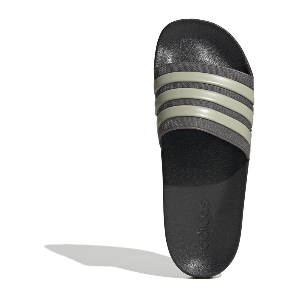 Antraciet en grijze unisex adidas Sportswear Adilette Aqua badslippers van rubber 