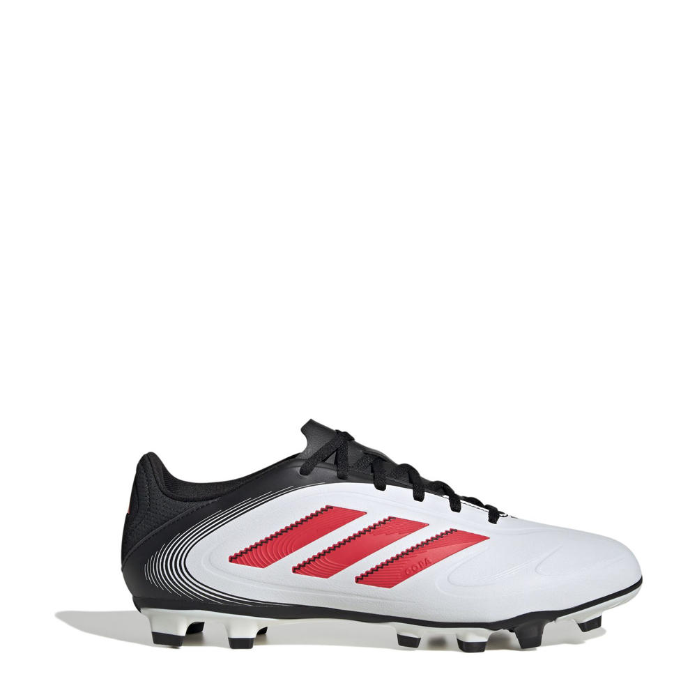 Wit, rood en zwarte unisex adidas Performance Copa Pure III League FG MG voetbalschoenen van imitatieleer/voering: mesh/voetbed: eva met veters