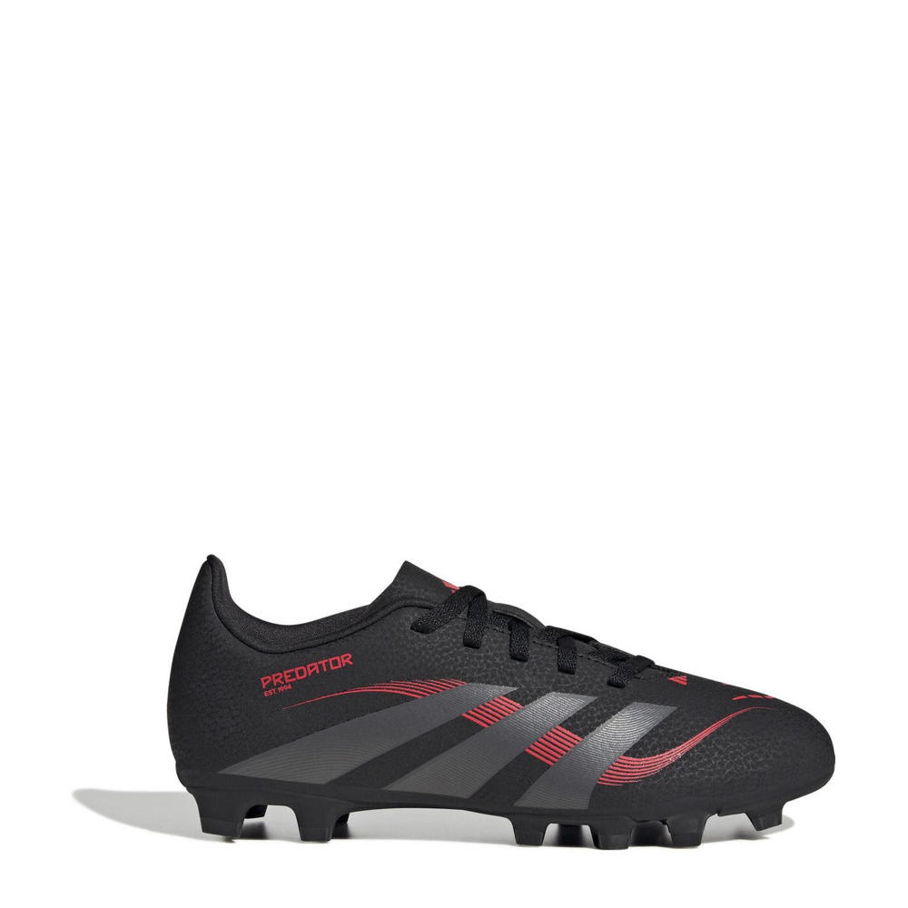 Zwarte unisex adidas Performance Predator Club FG MG voetbalschoenen van imitatieleer/voering: mesh/voetbed: eva met veters