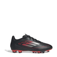 thumbnail: Zwart en rode unisex adidas Performance F50 Club voetbalschoenen van imitatieleer met veters