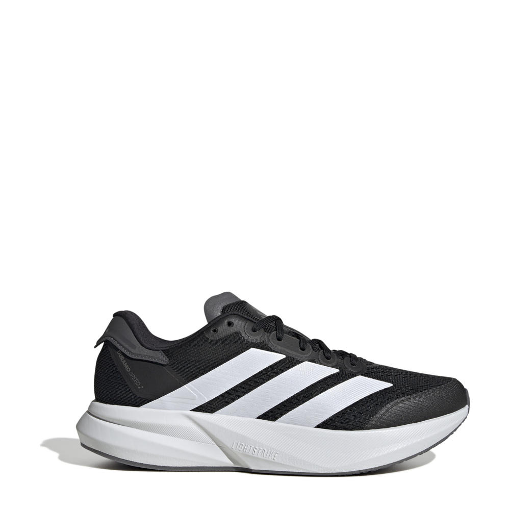 Zwart en witte heren adidas Performance Duramo Speed 2 hardloopschoenen van mesh-pu/voering: mesh/voetbed: eva met veters