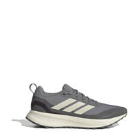 thumbnail: Grijs en witte heren adidas Performance Runfalcon hardloopschoenen van mesh-pu/voering: mesh/voetbed: eva met veters