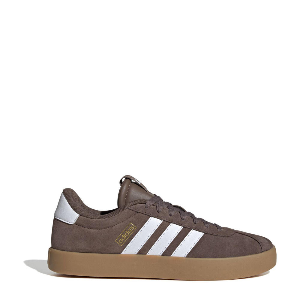 Bruin en witte heren adidas Sportswear VL Court 3.0 sneakers van bovenwerk: leer/voering: textiel met veters