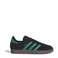 thumbnail: Zwart en groene unisex adidas Originals GAZELLE sneakers van suede/voering: mesh/voetbed: ortholite met veters en effen
