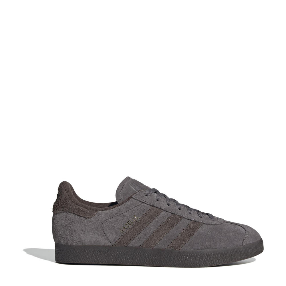 Grijs en bruine unisex adidas Originals GAZELLE sneakers van suede/voering: mesh/voetbed: ortholite met veters en effen