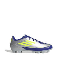 thumbnail: Zilver, metallic, kobaltblauw en gele unisex adidas Performance F50 Club Messi senior voetbalschoenen van pu/voering: mesh/voetbed: eva