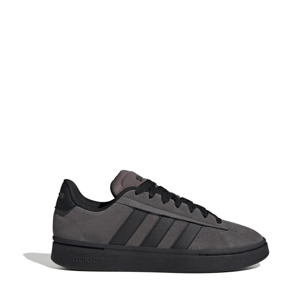 Antraciet en zwarte heren adidas Sportswear Grand Court Alpha sneakers van leer/voering: mesh/voetbed: eva met veters
