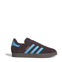 thumbnail: Donkerbruin en lichtblauwe unisex adidas Originals GAZELLE sneakers van suede/voering: mesh/voetbed: ortholite met veters en effen