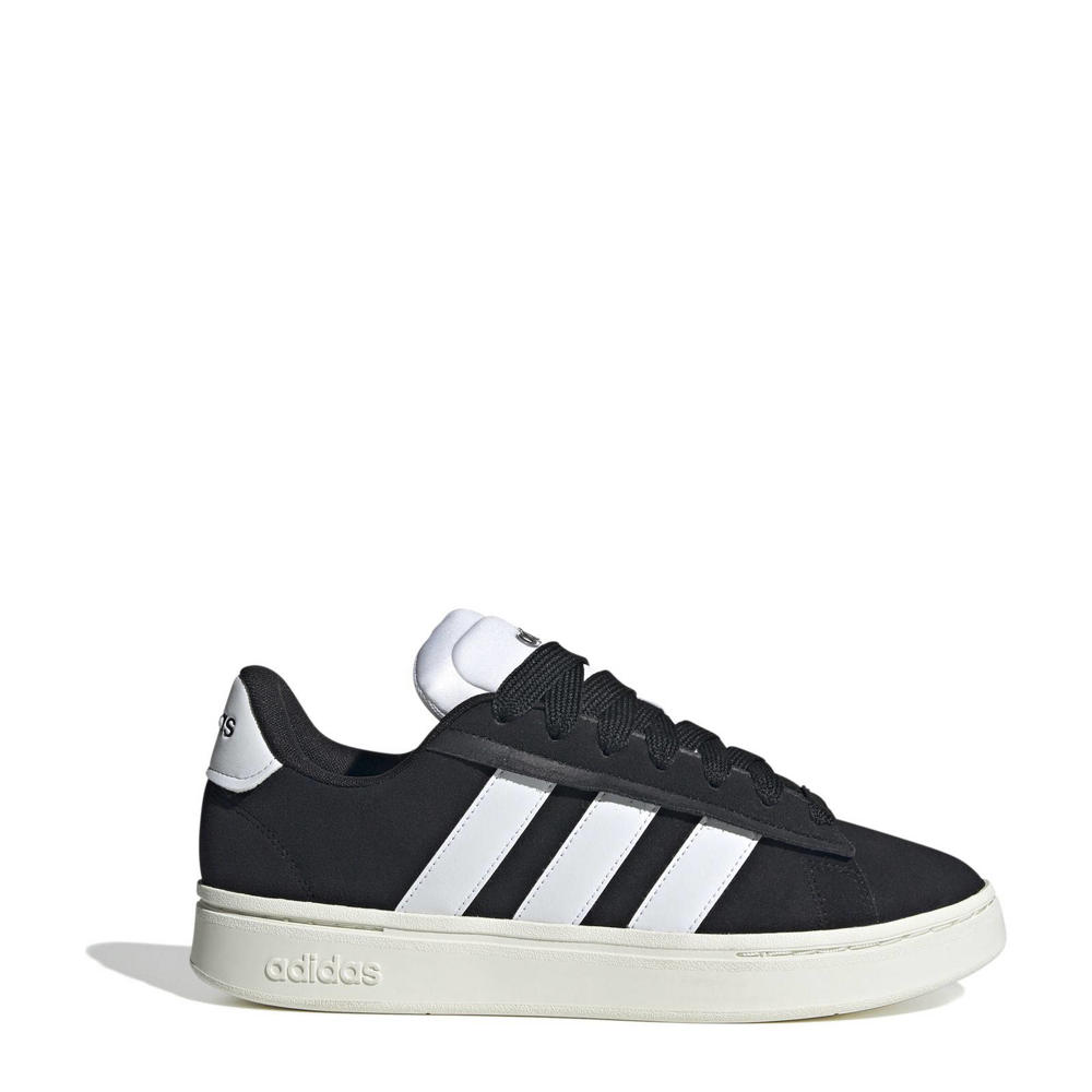 Zwart en witte heren adidas Sportswear Grand Court Alpha sneakers van leer/voering: mesh/voetbed: eva met veters