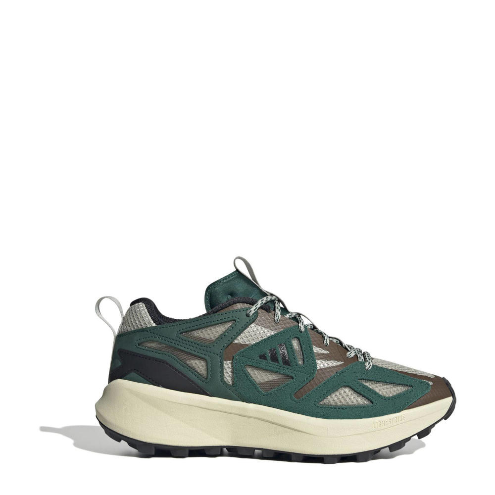 Beige en groene heren adidas Sportswear Kantai Trail sneakers van leer en textiel/voering: textiel met veters
