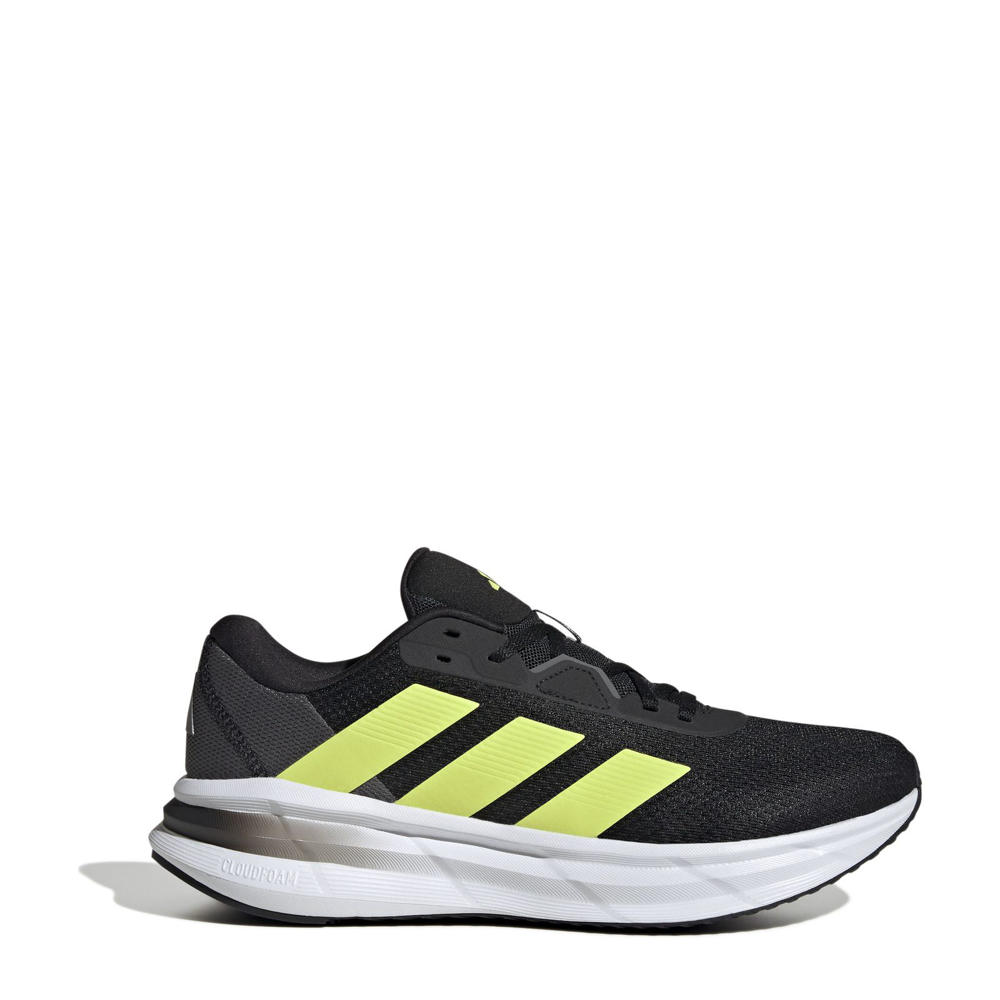 Zwart en gele heren adidas Performance Galaxy 7 hardloopschoenen van mesh-pu/voering: mesh/voetbed: eva met veters