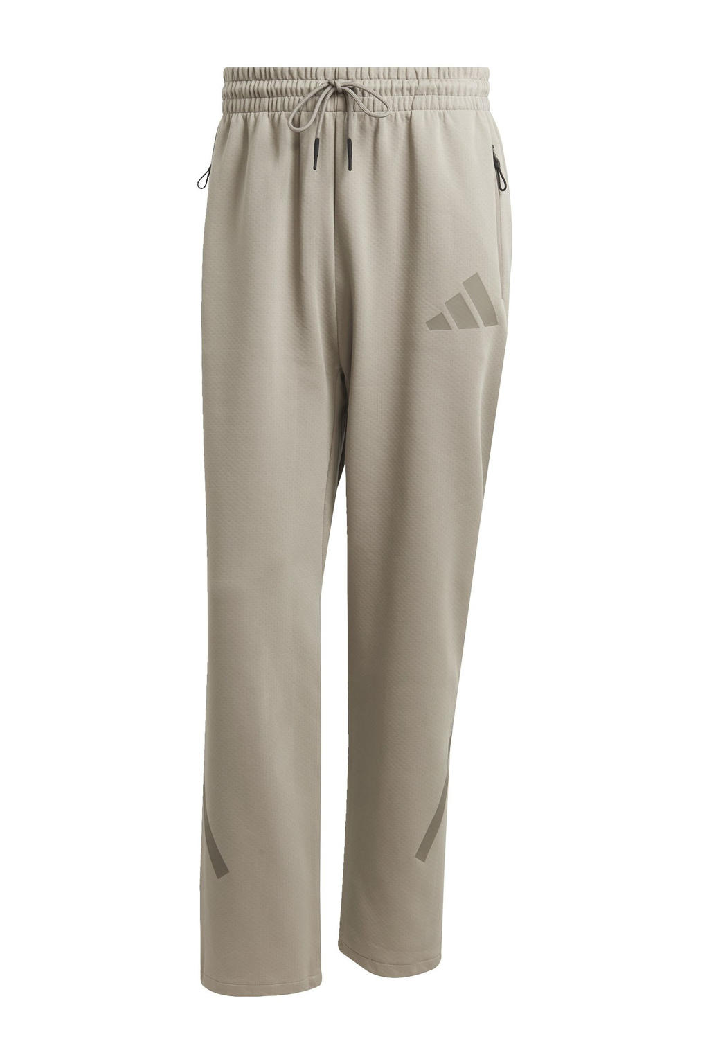 Beige heren adidas Sportswear joggingbroek van polyester met regular fit, elastische tailleband met koord en effen