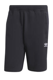 thumbnail: Zwarte heren adidas Originals short Essentials Trefoil van katoen met regular fit, elastische tailleband met koord en effen