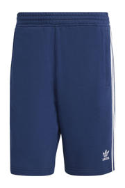 thumbnail: Donkerblauwe heren adidas Originals Adicolor 3-stripes short van katoen met straight fit, elastische tailleband met koord en logo dessin