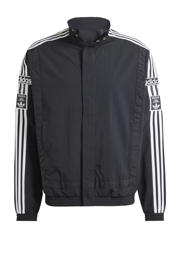 thumbnail: Zwart en witte heren adidas Originals jack Adibreak van polyamide met effen, lange mouwen, opstaande kraag en rits met windvanger