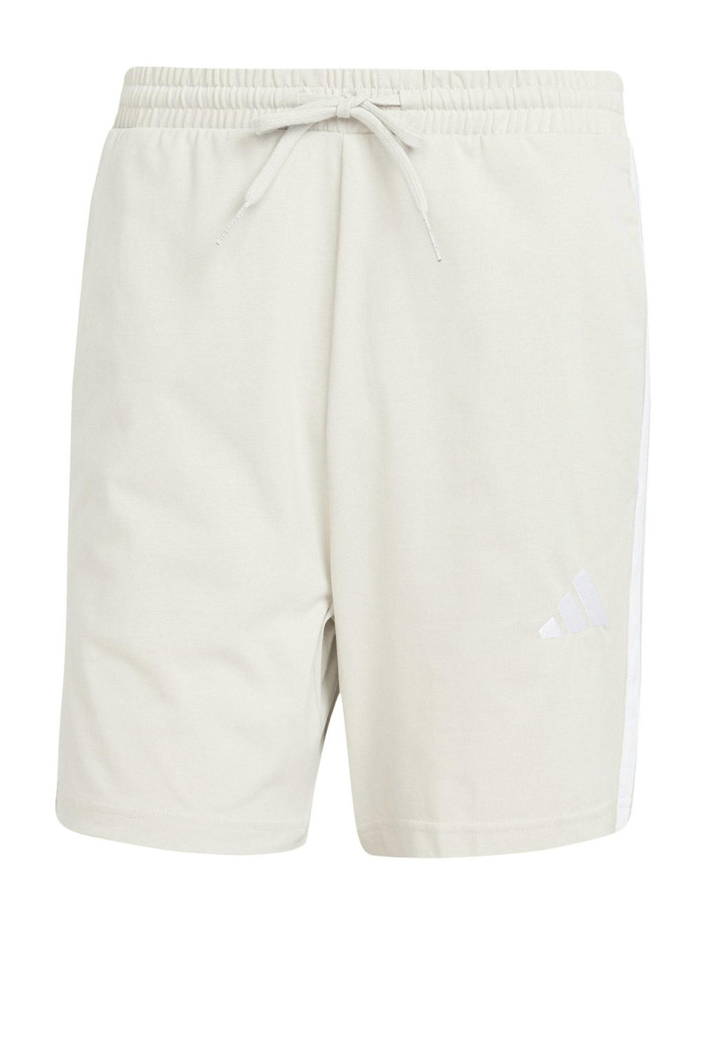 Lichtgrijze heren adidas Sportswear short van katoen met regular fit, elastische tailleband met koord en effen