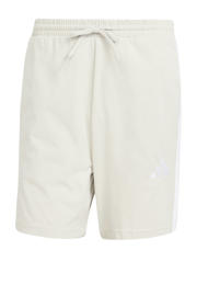 thumbnail: Lichtgrijze heren adidas Sportswear short van katoen met regular fit, elastische tailleband met koord en effen