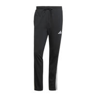 thumbnail: Zwarte heren adidas Sportswear joggingbroek 3S SJ van katoen met regular fit, elastische tailleband met koord en effen