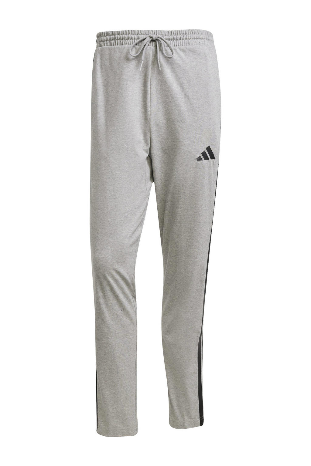 Grijs melange heren adidas Sportswear joggingbroek 3S SJ melange van katoen met regular fit, elastische tailleband met koord en effen
