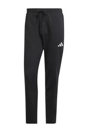 thumbnail: Zwarte heren adidas Sportswear joggingbroek van katoen met regular fit, elastische tailleband met koord en effen