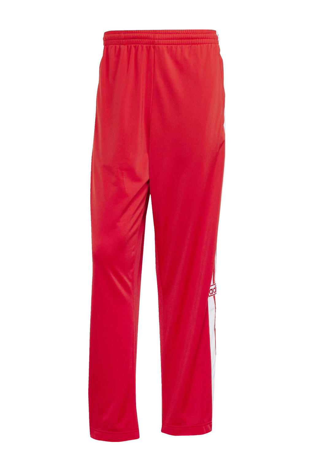 Rode heren adidas Originals broek Adibreak van polyester met elastische tailleband met koord en meerkleurige print