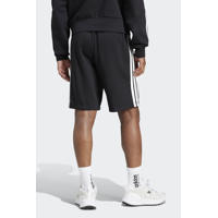 thumbnail: Zwart en witte heren adidas Sportswear regular sweatshorts van katoen met elastische tailleband met koord en effen