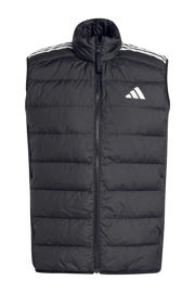 thumbnail: Zwarte heren adidas Sportswear bodywarmer Essentials van polyester met effen, opstaande kraag en ritssluiting