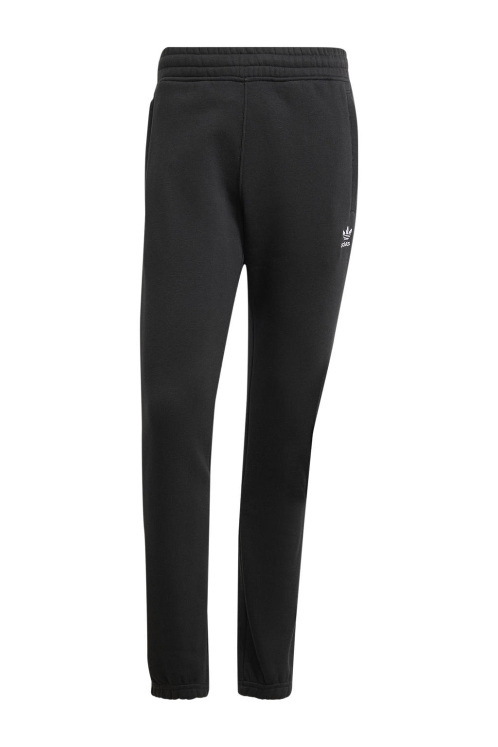Zwarte heren adidas Originals joggingbroek van fleece met regular fit, regular waist, elastische tailleband en effen