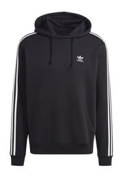 thumbnail: Zwarte heren adidas Originals Adicolor Classics 3-stripes hoodie van katoen met effen, lange mouwen en capuchon