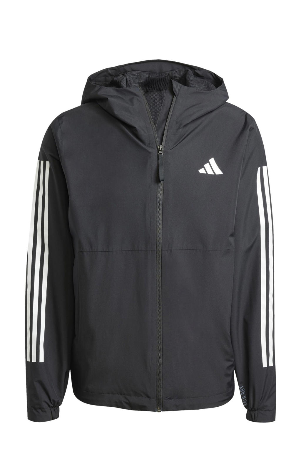 Zwart en witte heren adidas Sportswear outdoor vest met lange mouwen, capuchon en ritssluiting