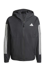 thumbnail: Zwart en witte heren adidas Sportswear outdoor vest met lange mouwen, capuchon en ritssluiting
