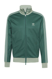 thumbnail: Groen en lichtgroene heren adidas Originals vest van katoen met meerkleurige print, lange mouwen, opstaande kraag en ritssluiting