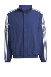 thumbnail: Blauw en witte heren adidas Originals jack Adibreak van polyamide met effen, lange mouwen, opstaande kraag en rits met windvanger