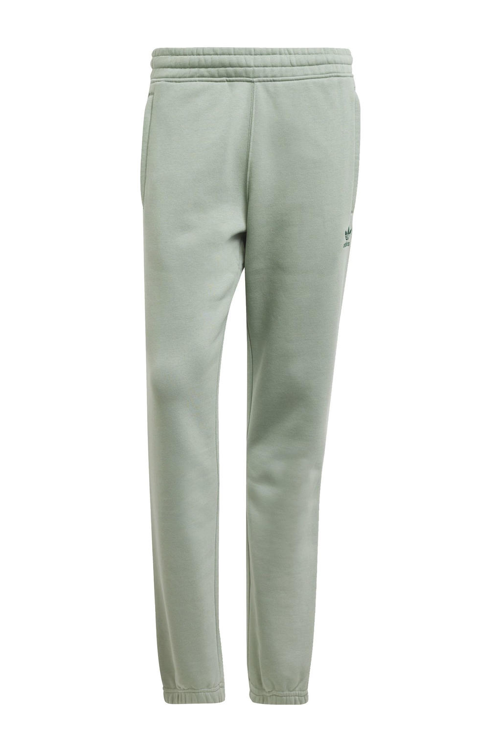 Lichtgroene heren adidas Originals joggingbroek van fleece met regular fit, regular waist en effen