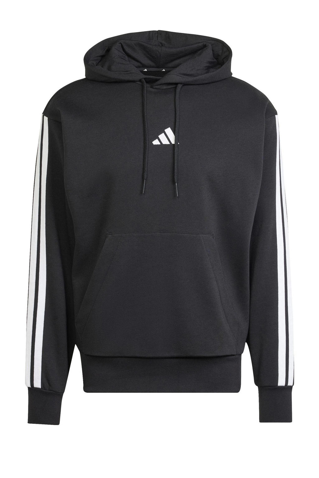 Zwart en witte heren adidas Sportswear hoodie van katoen met effen, lange mouwen en capuchon