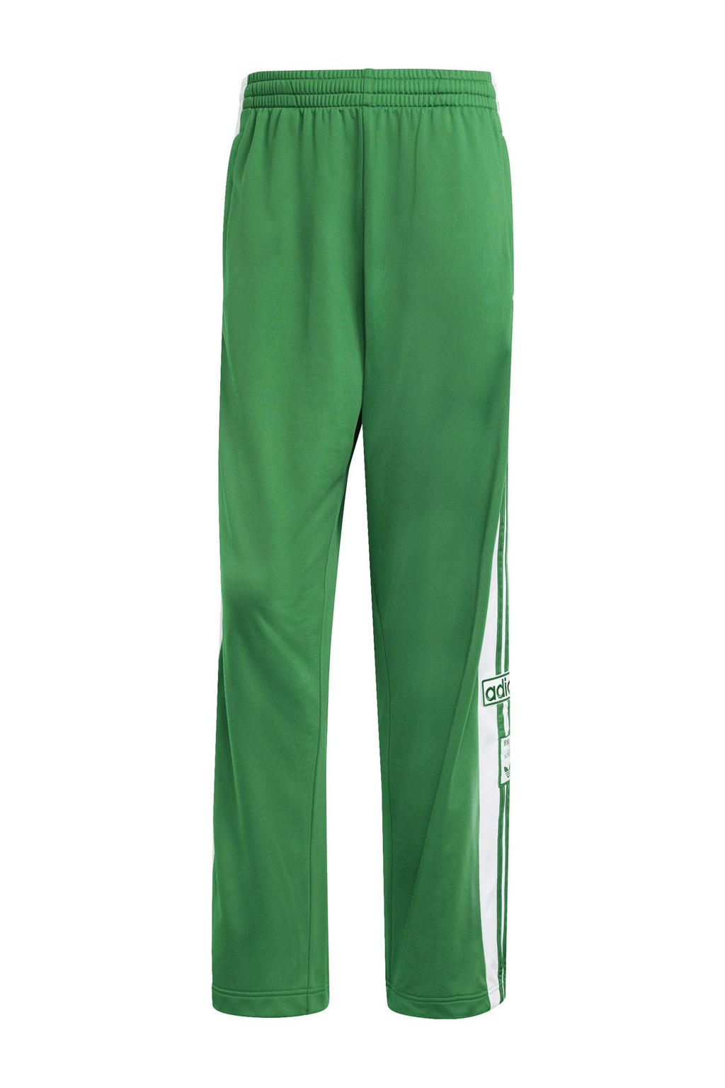 Groene heren adidas Originals broek Adibreak van polyester met elastische tailleband met koord en meerkleurige print