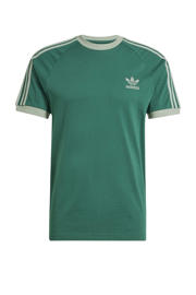 thumbnail: Groene heren adidas Originals T-shirt Adicolor Classics 3-Stripes van katoen met effen, korte mouwen en ronde hals