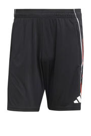 thumbnail: Zwart en rode heren adidas Performance voetbalshort Tiro 25C van polyester met elastische tailleband met koord
