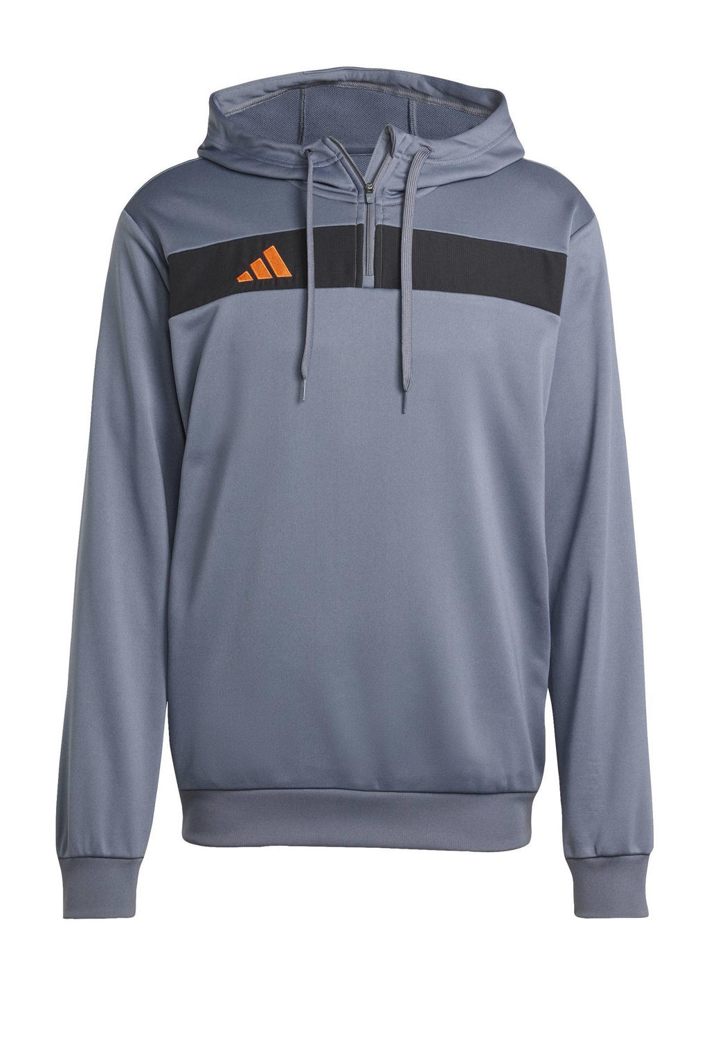 Grijze heren adidas Performance Senior sporthoodie Tiro 25 van polyester met lange mouwen en capuchon