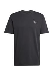 thumbnail: Zwarte heren adidas Originals Trefoil Essentials T-shirt van katoen met logo dessin, korte mouwen en ronde hals