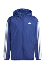 thumbnail: Blauwe heren adidas Sportswear windjack van polyester met effen, lange mouwen, capuchon en ritssluiting