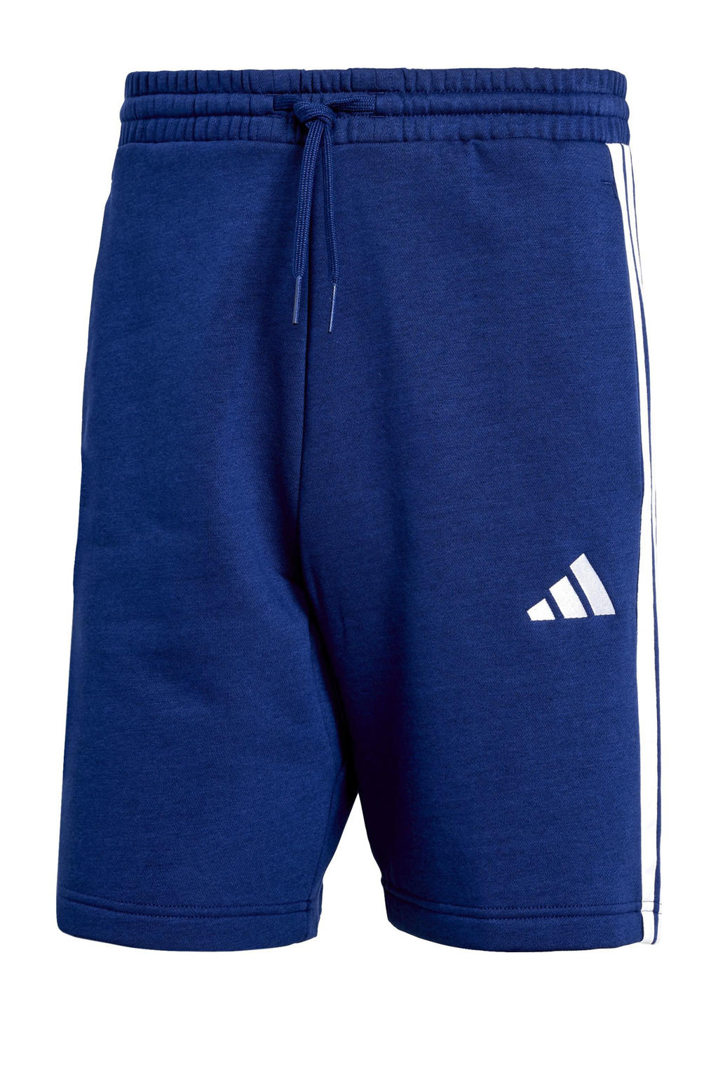 Blauw en witte heren adidas Sportswear regular sweatshorts van katoen met elastische tailleband met koord en effen