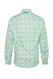 thumbnail: Groene heren A fish named Fred casual overhemd met lange mouwen, klassieke kraag en knoopsluiting