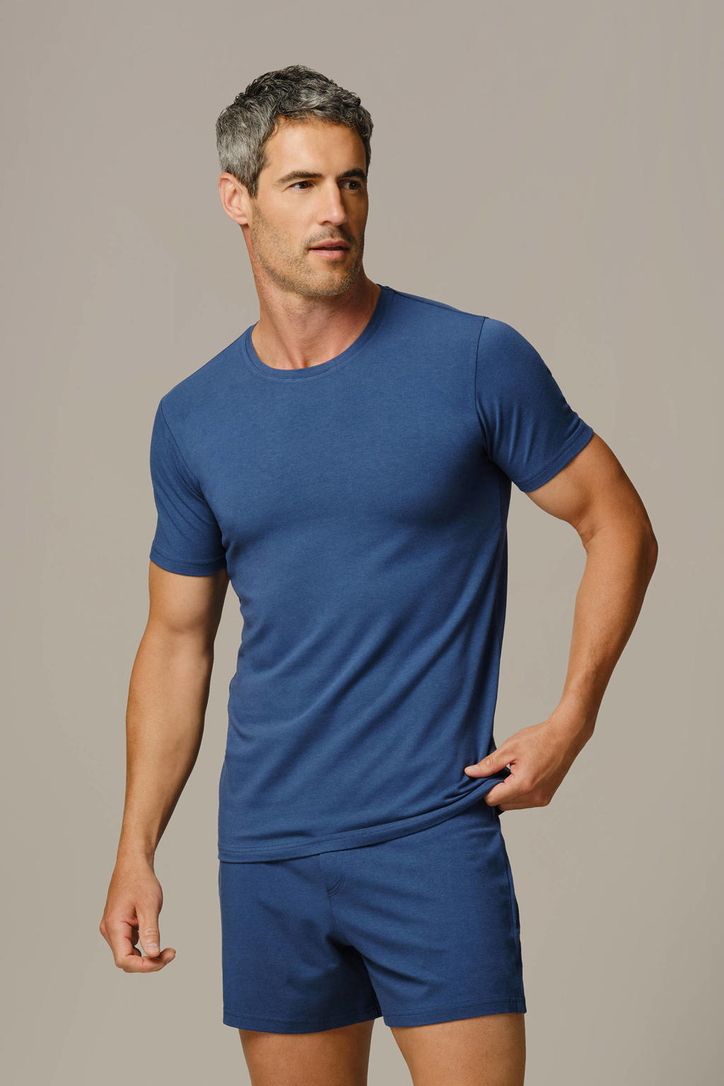 Bamigo pyjamatop (set van 2) donkerblauw/denimblauw