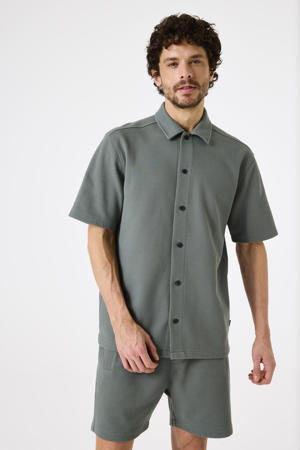 casual overhemd met textuur groen