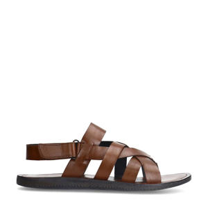   leren sandalen cognac