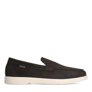   suède loafers bruin