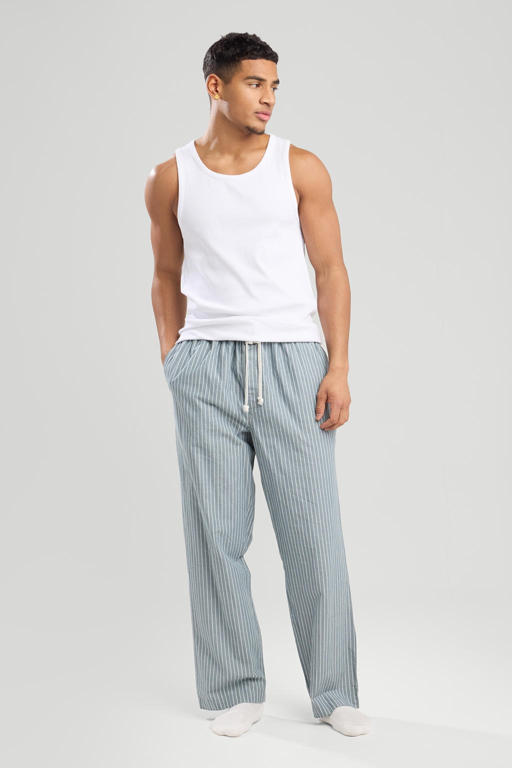 America Today pyjamabroek Lio blauw/wit