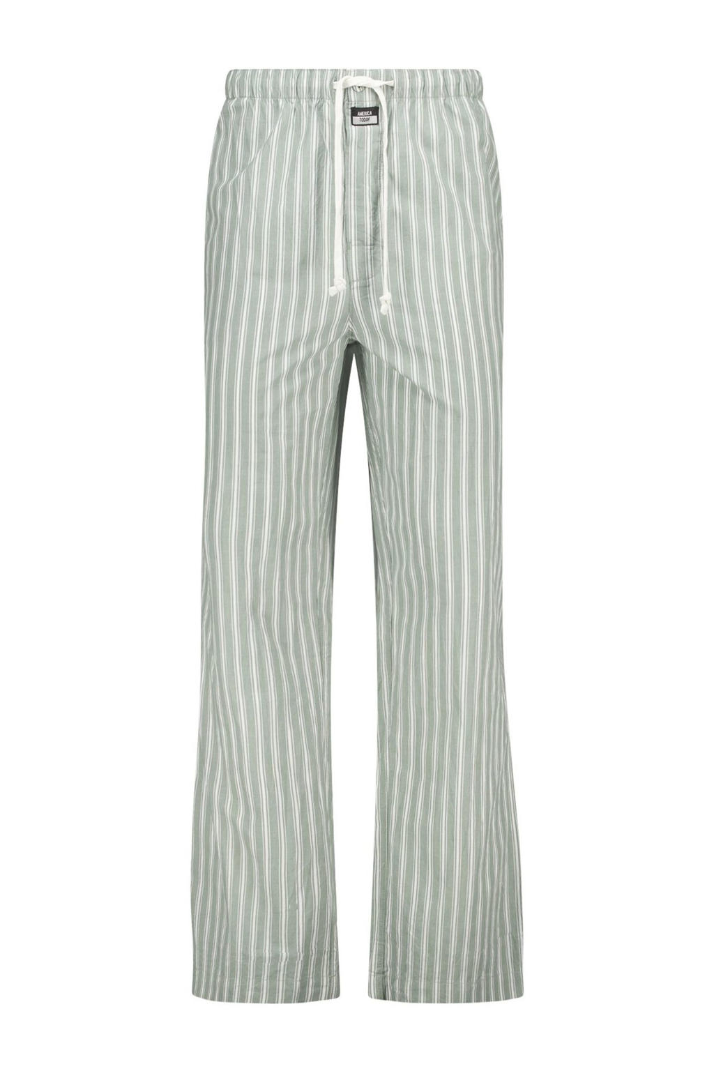 America Today pyjamabroek Lio lichtgroen/wit