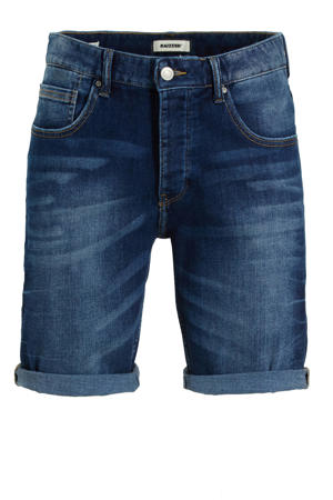 slim denim short donkerblauw